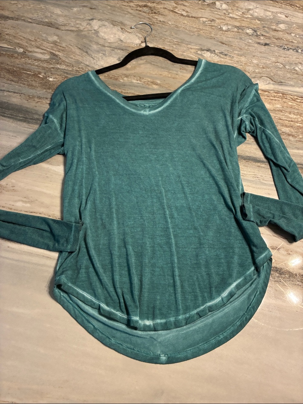Women’s Teal Long-Sleeve V-Neck Top AERO Sz XS NWOT Soft & Sexy